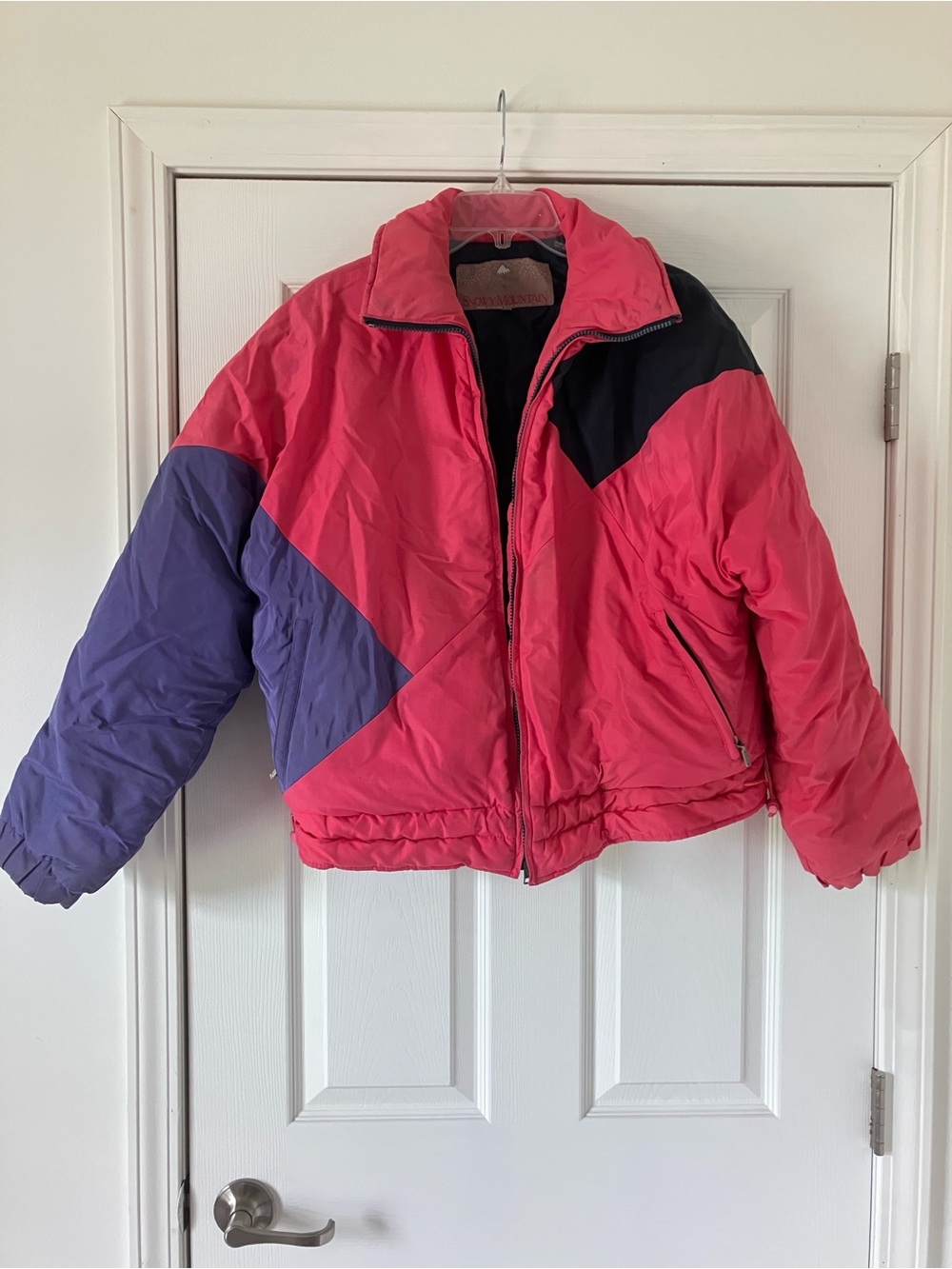 Vintage Snowy Mountain 80s-90s Colorblock Pink & Purple Ski Jacket
